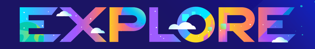 Explore Banner in Block Letters